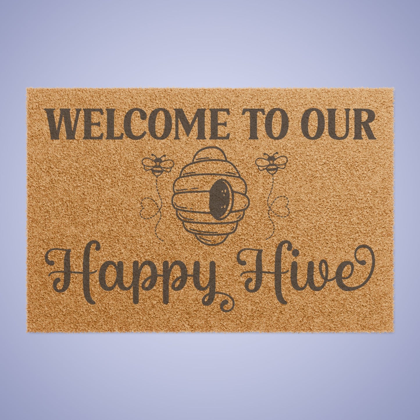 Welcome to Our Happy Hive Bee Lover Door Mat