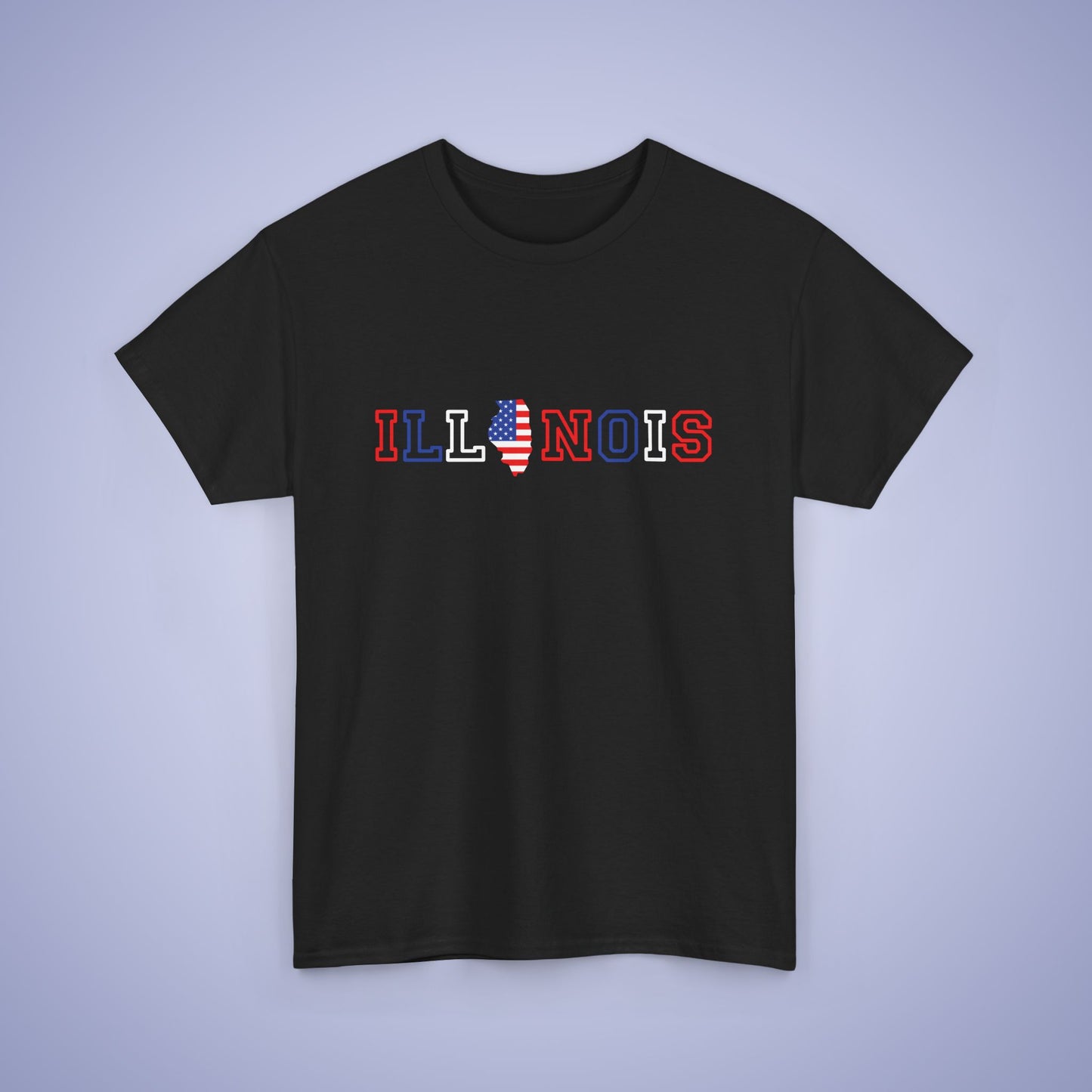 Illonois Map Text Art Proud American Unisex T Shirt