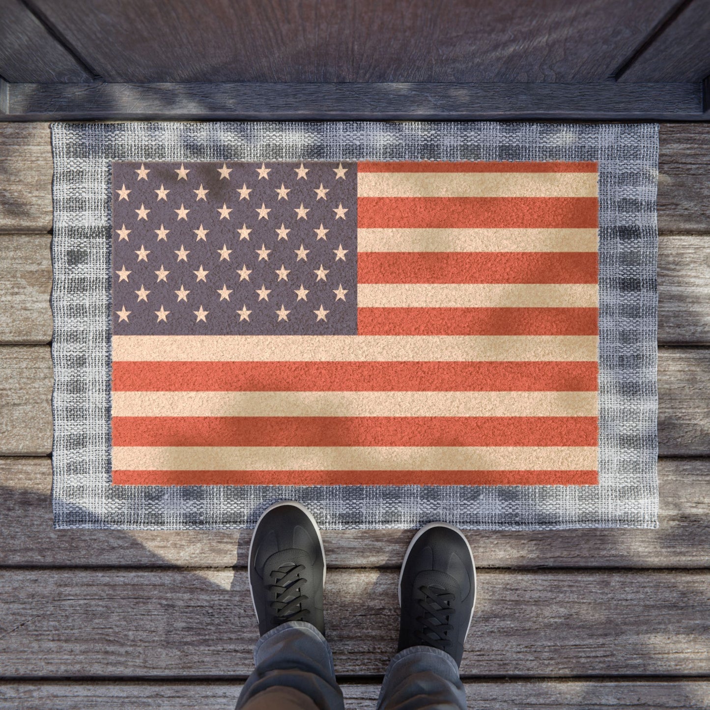 Stars and Stripes Patriotic July 4th Home Decor Doormat USA Flag