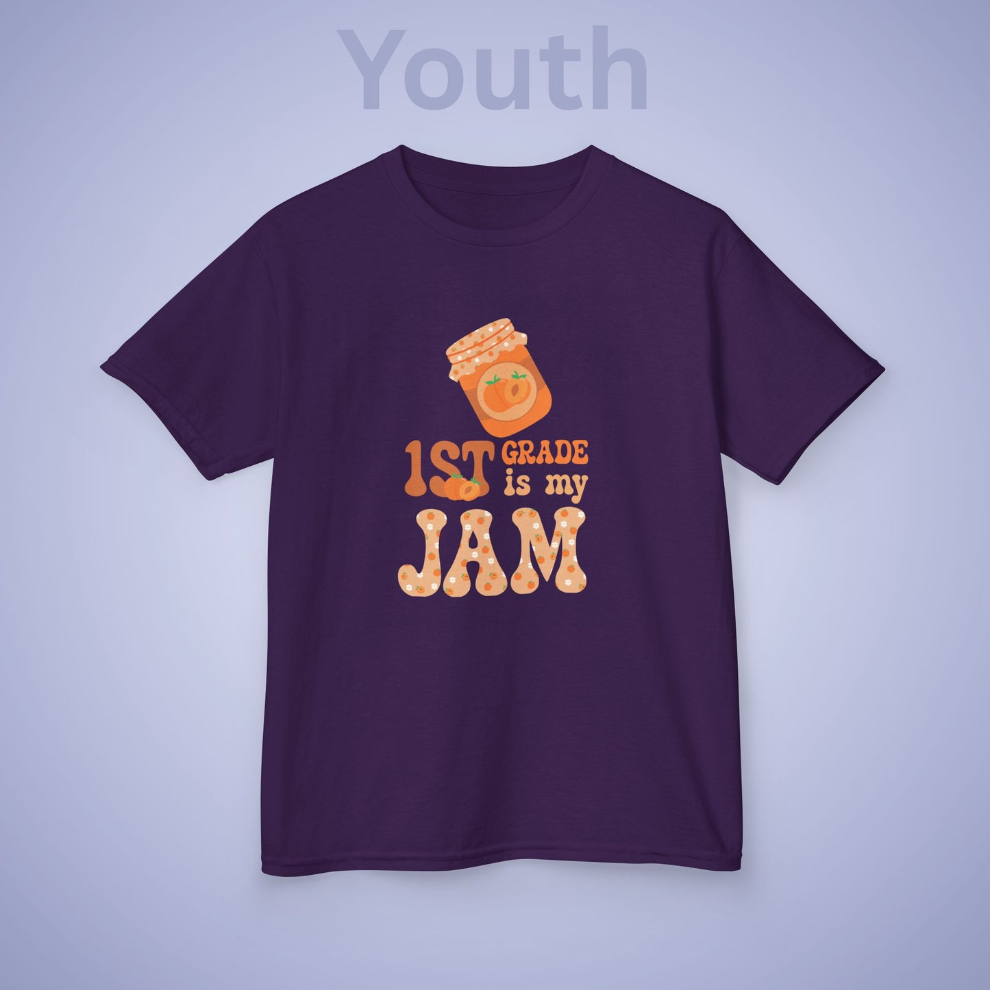 First Grade is my Jam Apricot Kids Cotton T Shirt Back To School Youth