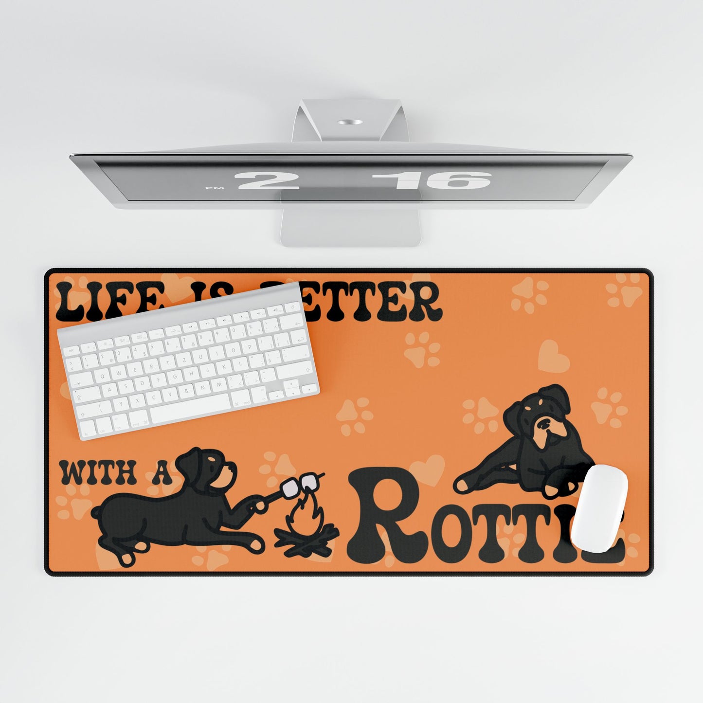 Life is Better with a Rottweiler Rottie Lover Gift Computer Desk Mat