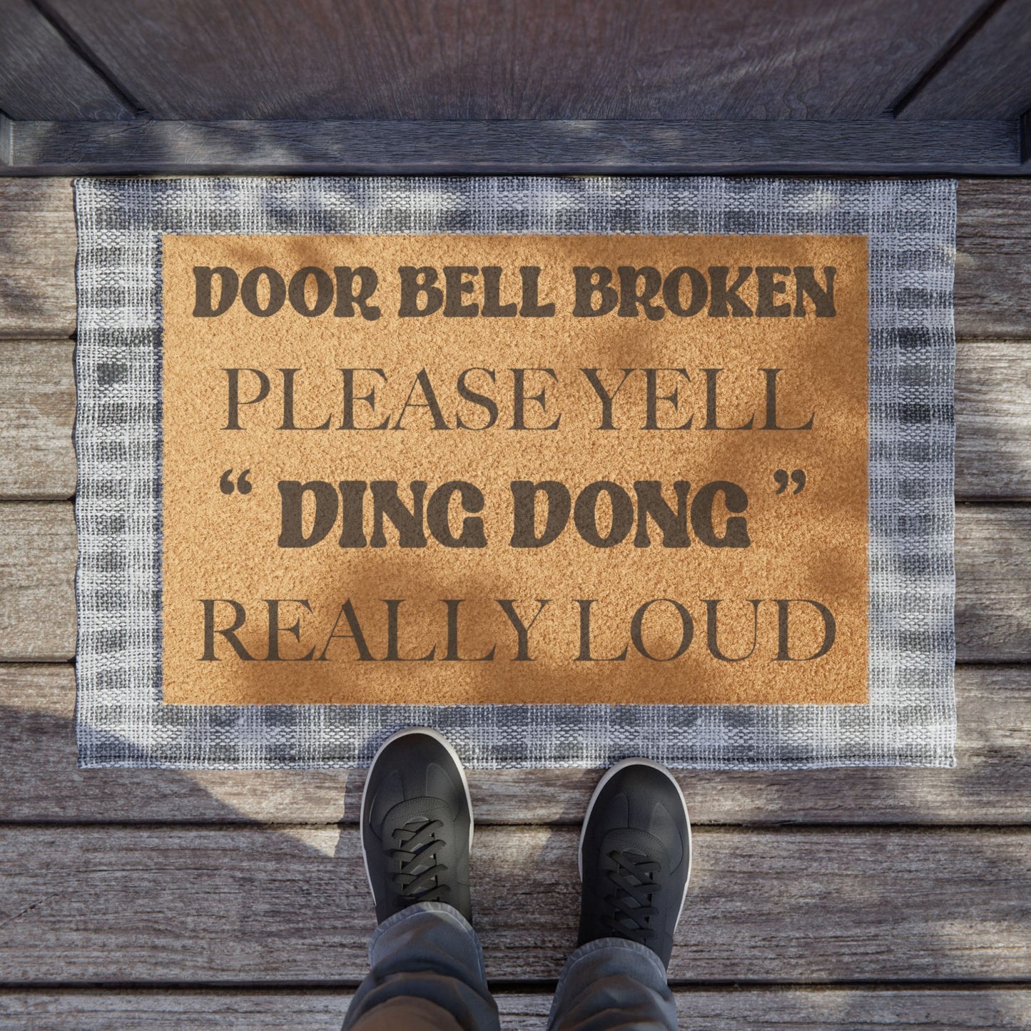 Door Bell Broken Funny Door Mat