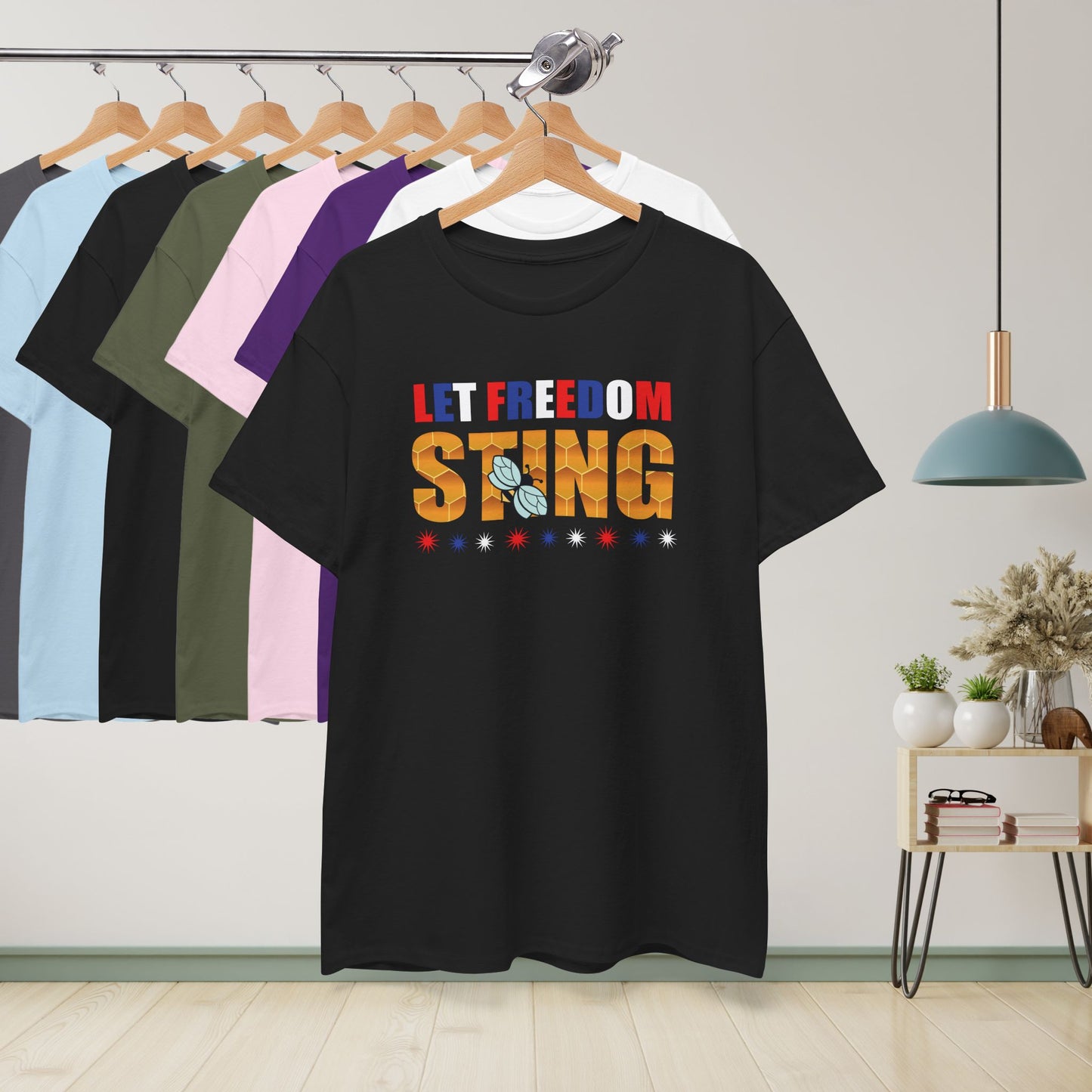 Let Freedom Sting Sweet As Honey Funny Bee Lover July 4th Design Unisex T Shirt