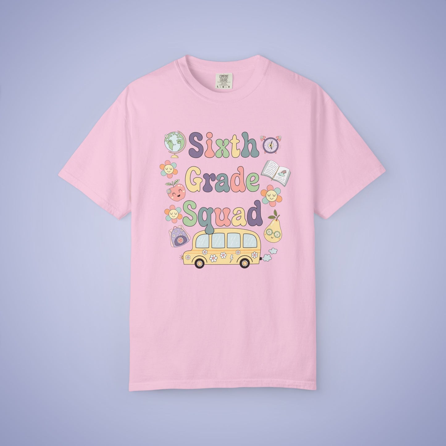 Sixth Grade Squad Retro Fun Teacher T Shirt Comfort Colors Unisex Back to School