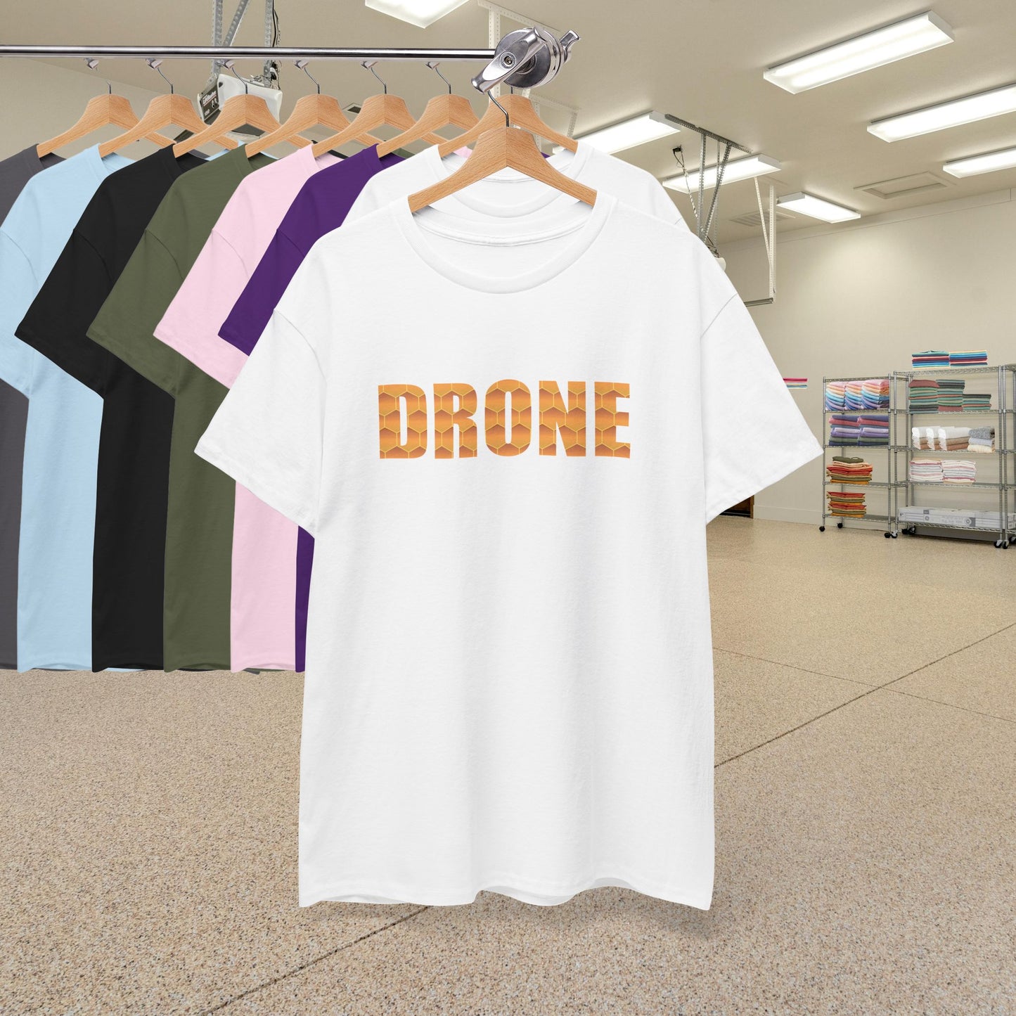Drone Sweet As Honey Honeycomb Word Art Design Unisex T Shirt