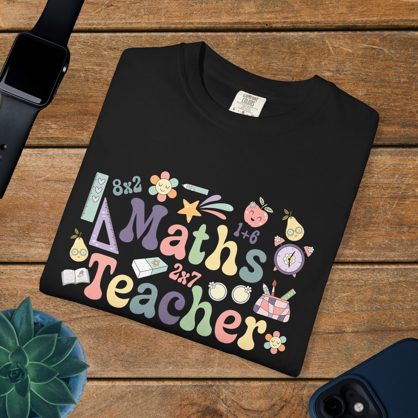 Maths Teacher T Shirt Retro Comfort Colors Unisex Back to School