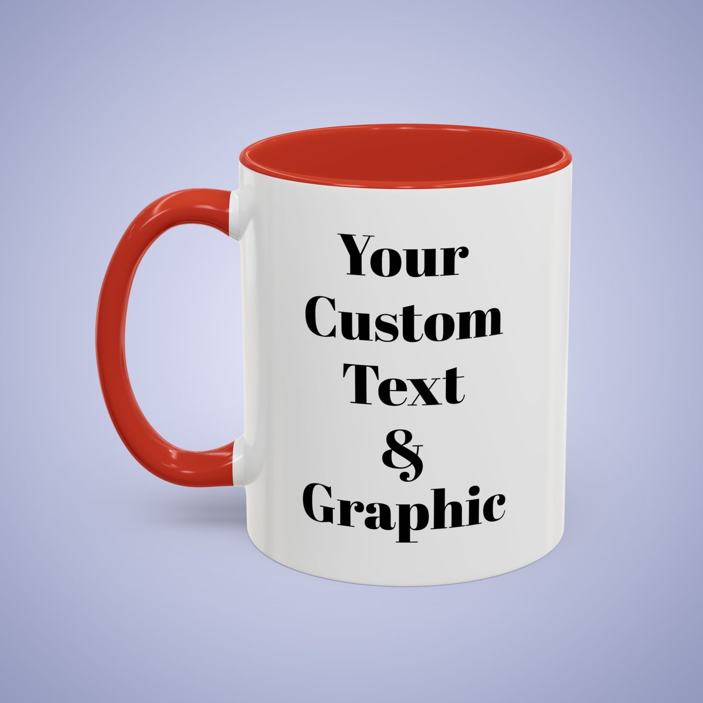 Personalized Coffee Mug - 11oz or 15oz Red Ceramic Accent