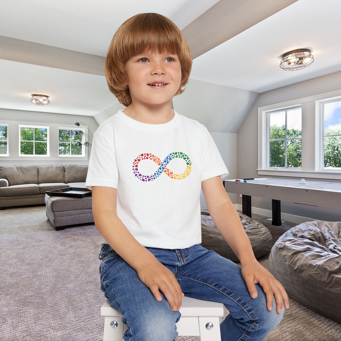 Infinity Hearts Graphic Neurodiversity Autism Awareness Cotton Toddler T Shirt