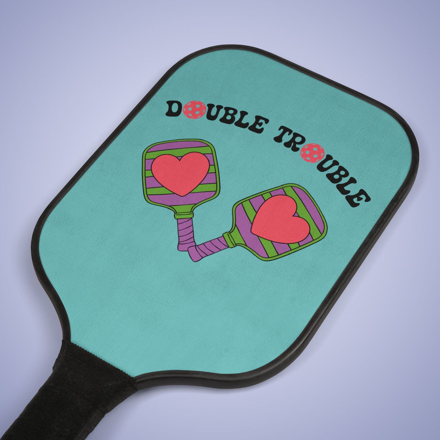 Double Trouble Pickleball Paddle Set Funny Couples Gift