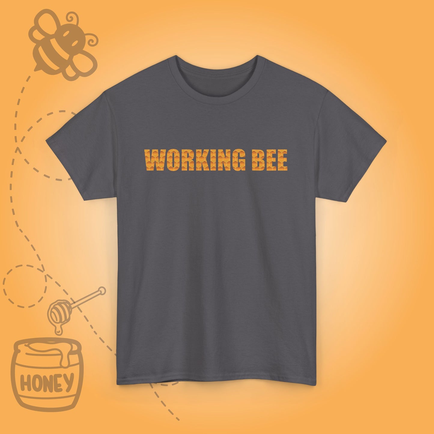 Working Bee Sweet As Honey Honeycomb Word Art Design Unisex T Shirt