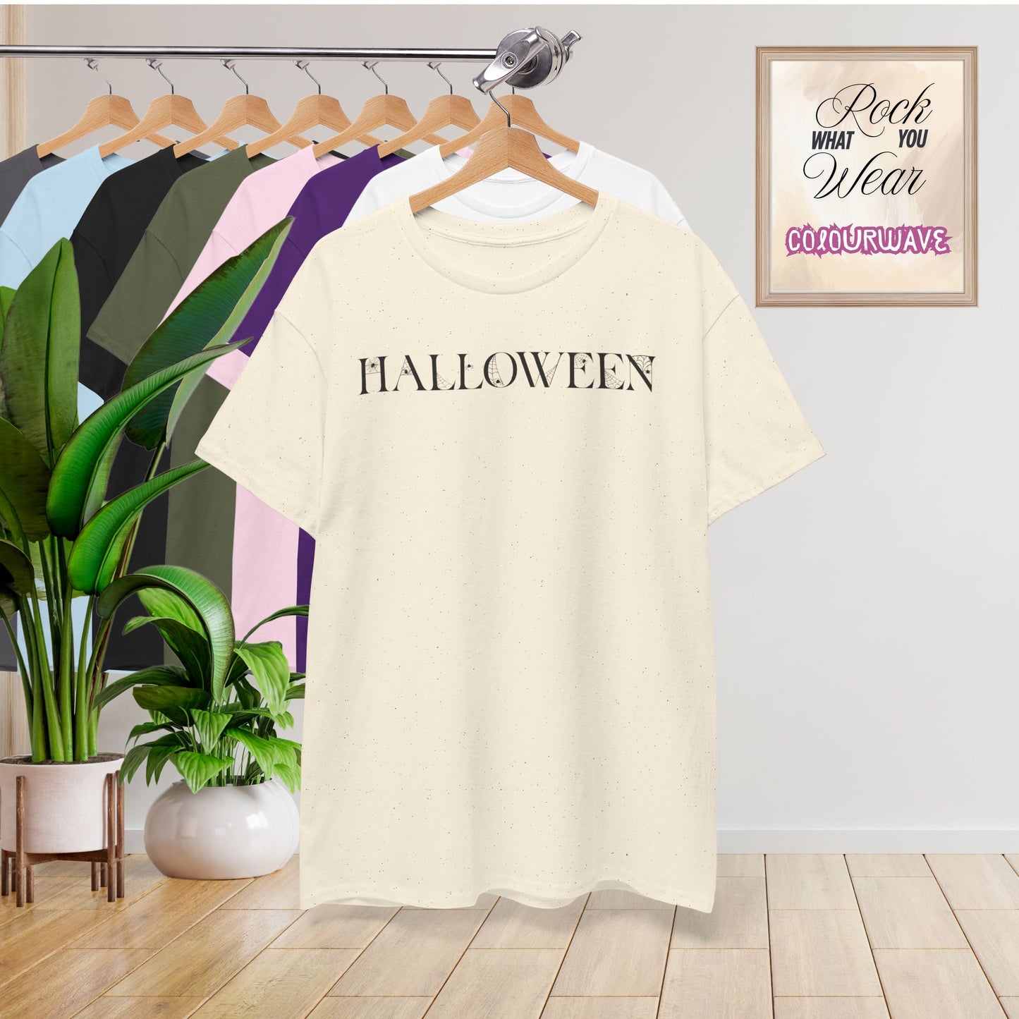 Halloween Spider Word Art Black Unisex T Shirt