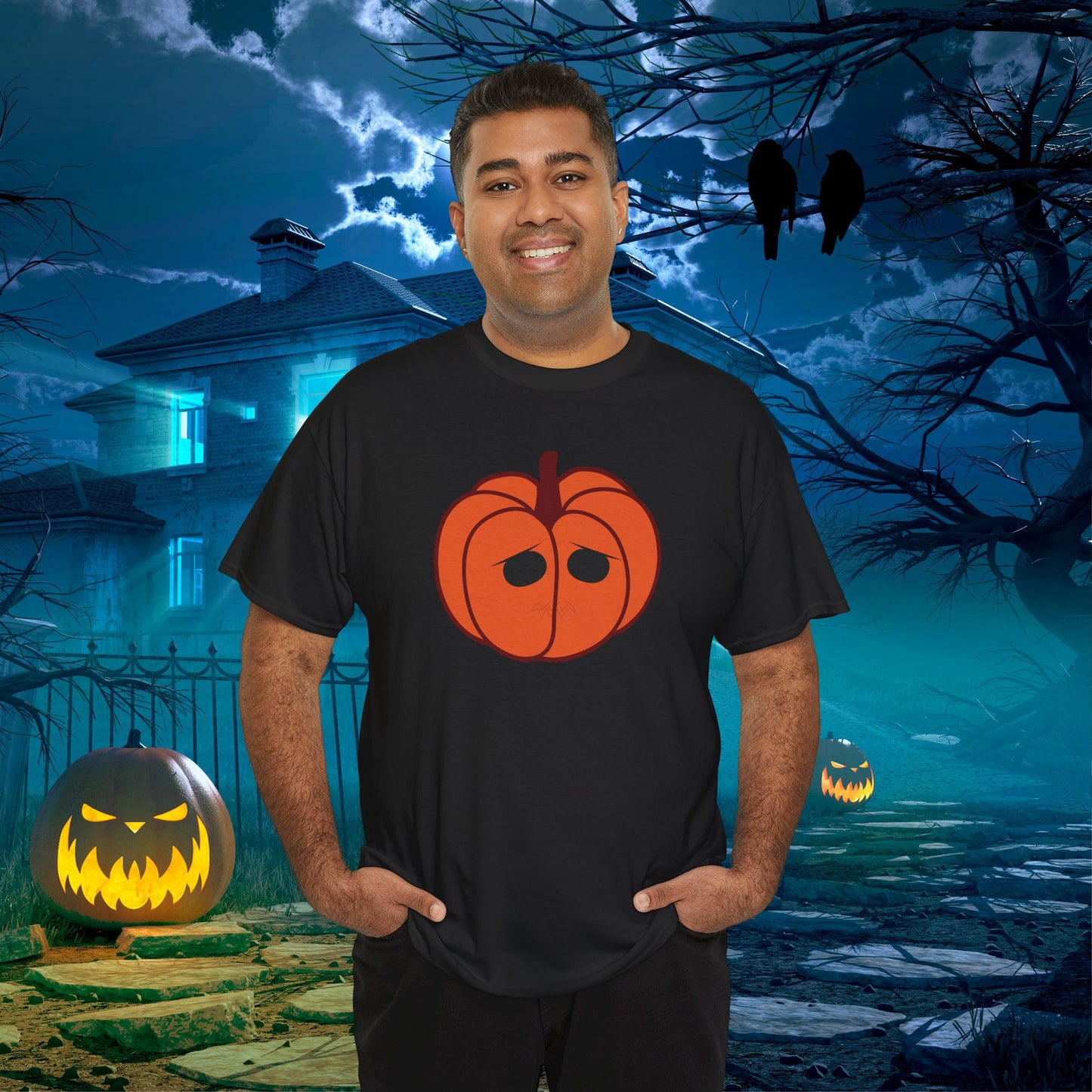 Jackolantern Sad Face Halloween Pumpkin Unisex T Shirt