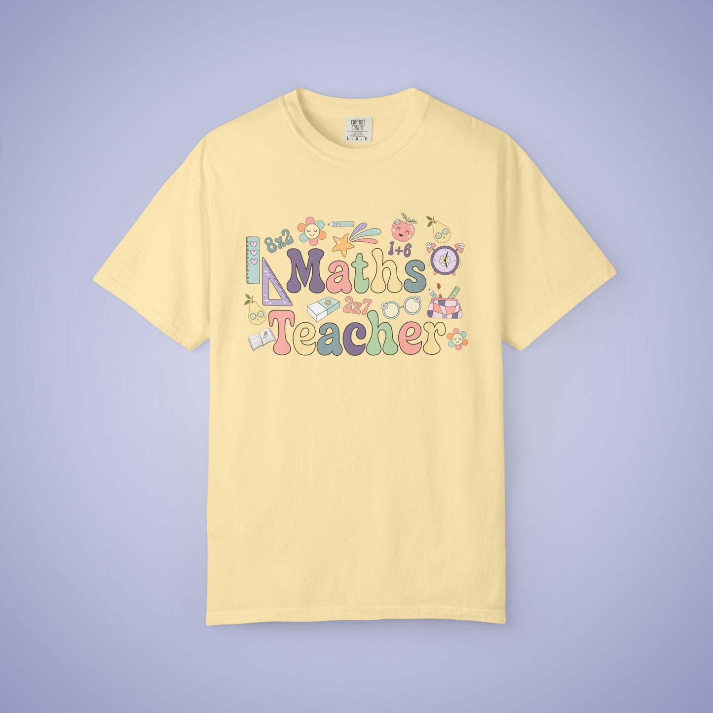 Maths Teacher T Shirt Retro Comfort Colors Unisex Back to School