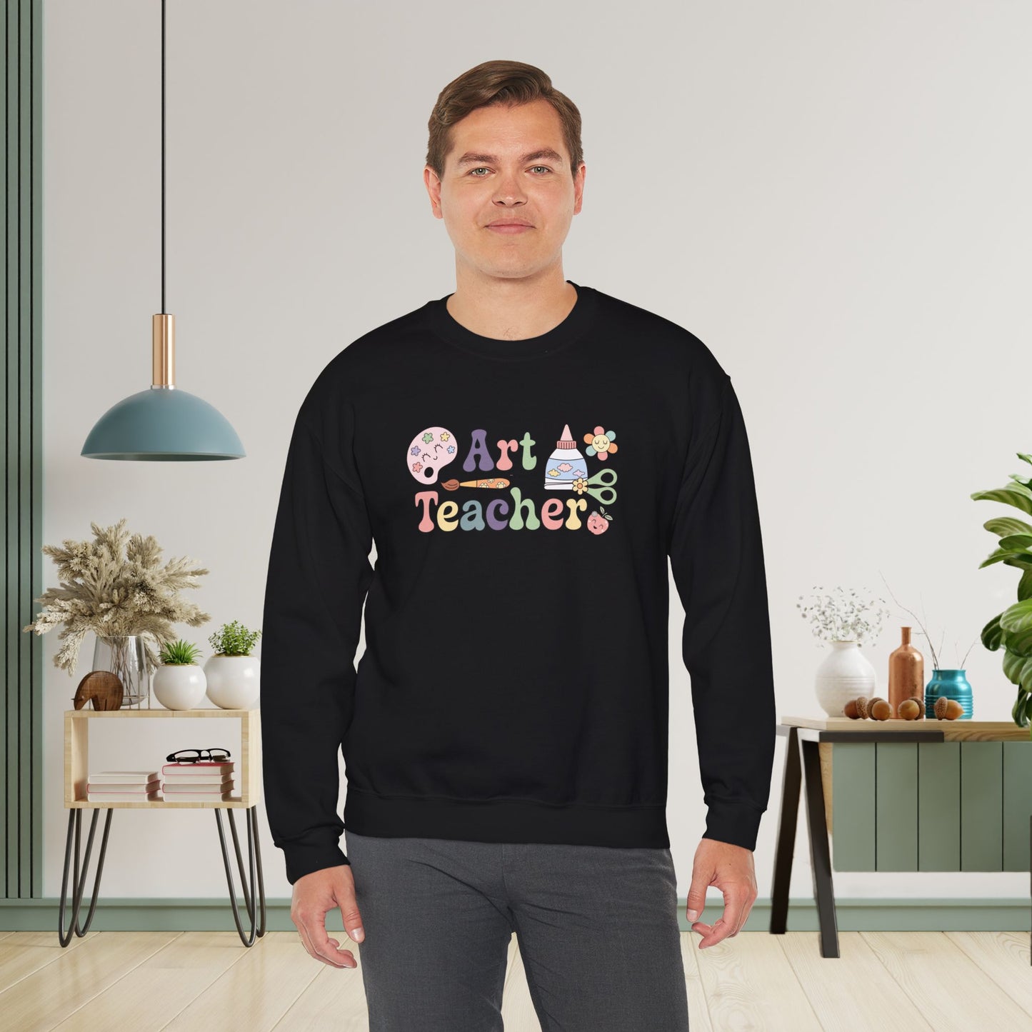 Art Teacher Crewneck Sweatshirt Retro Unisex Back to School