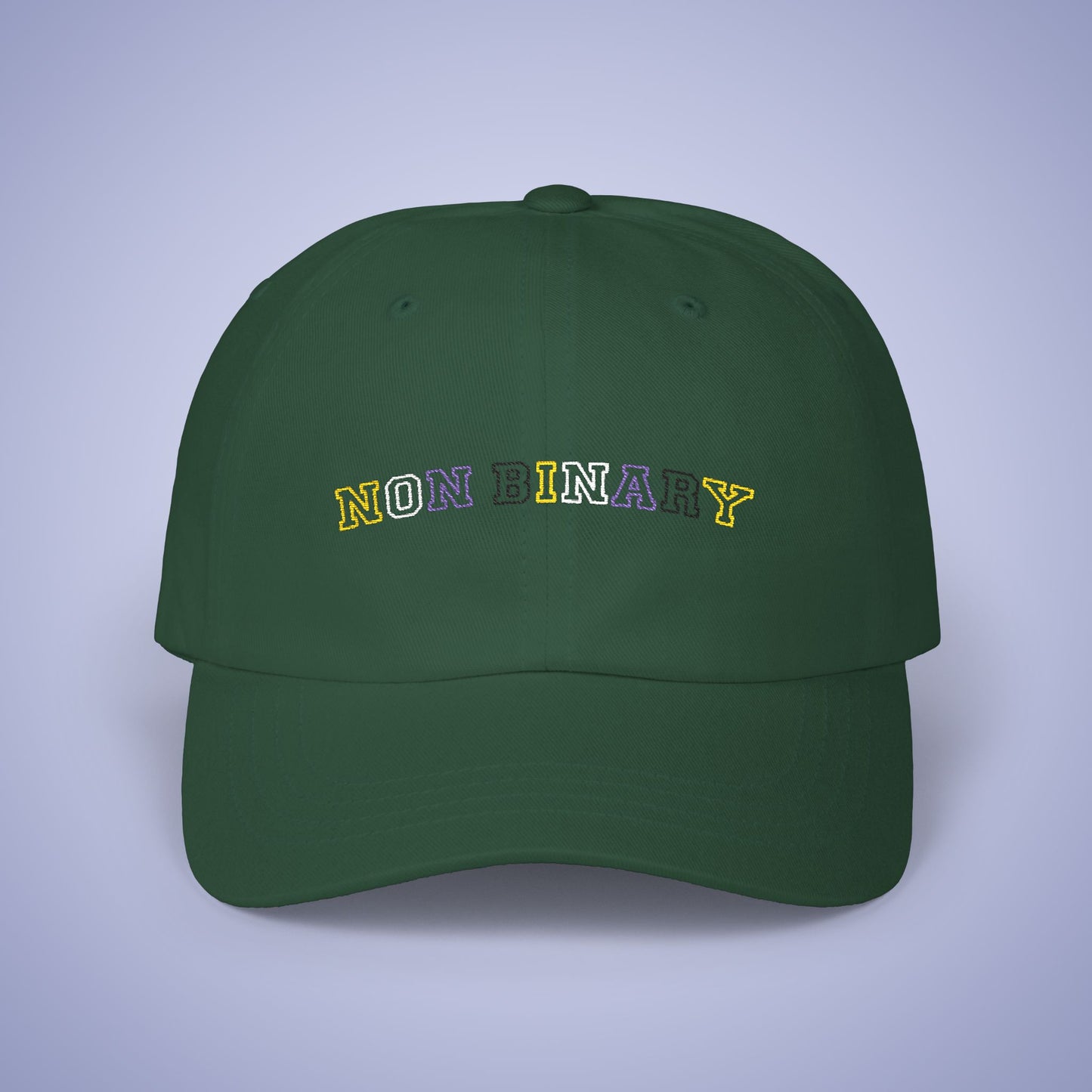 Non Binary Pride Month Embroidered Classic Dad Cap Unisex Coloured Embroidery