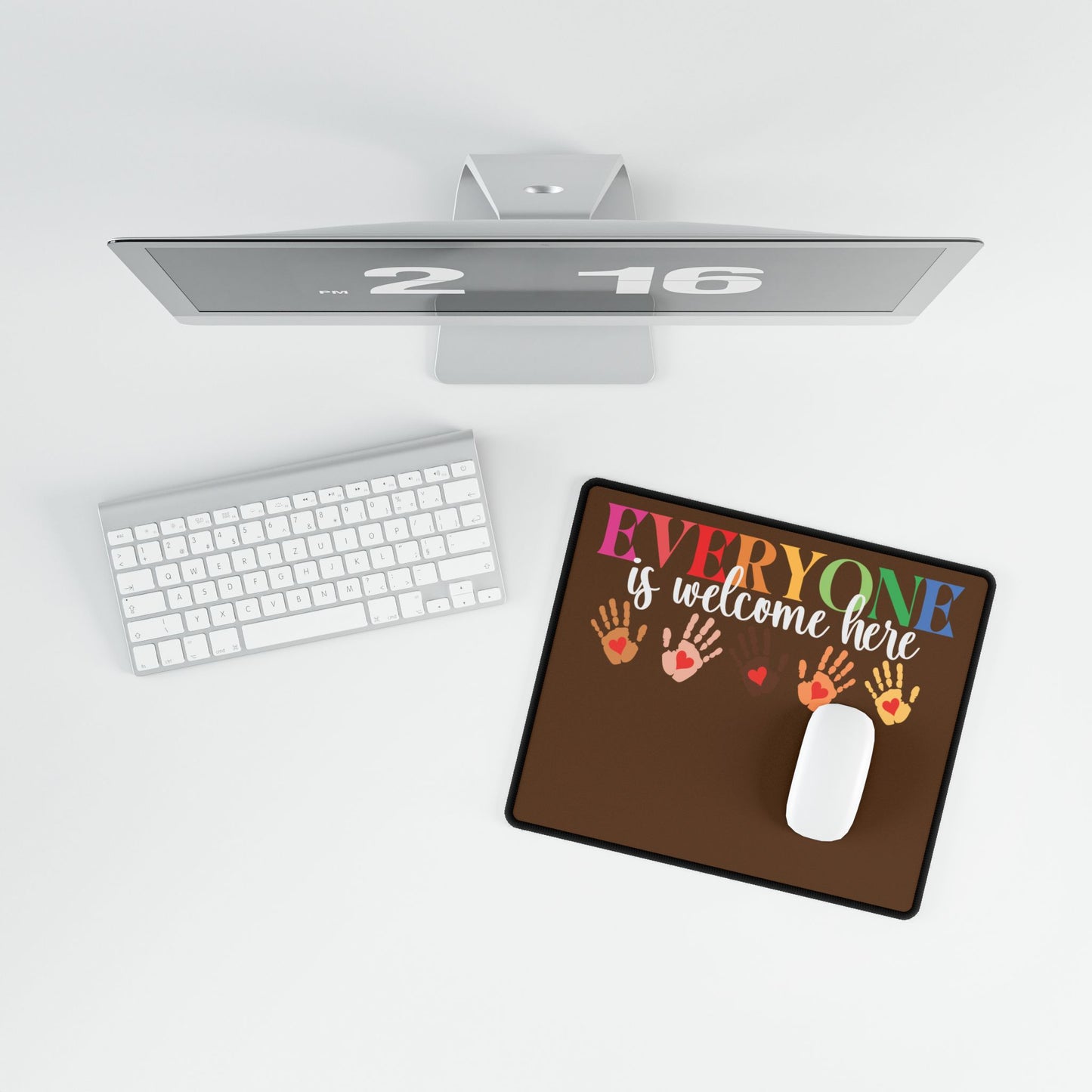 Everyone is Welcome Here Brown XXXXL Mouse Pad