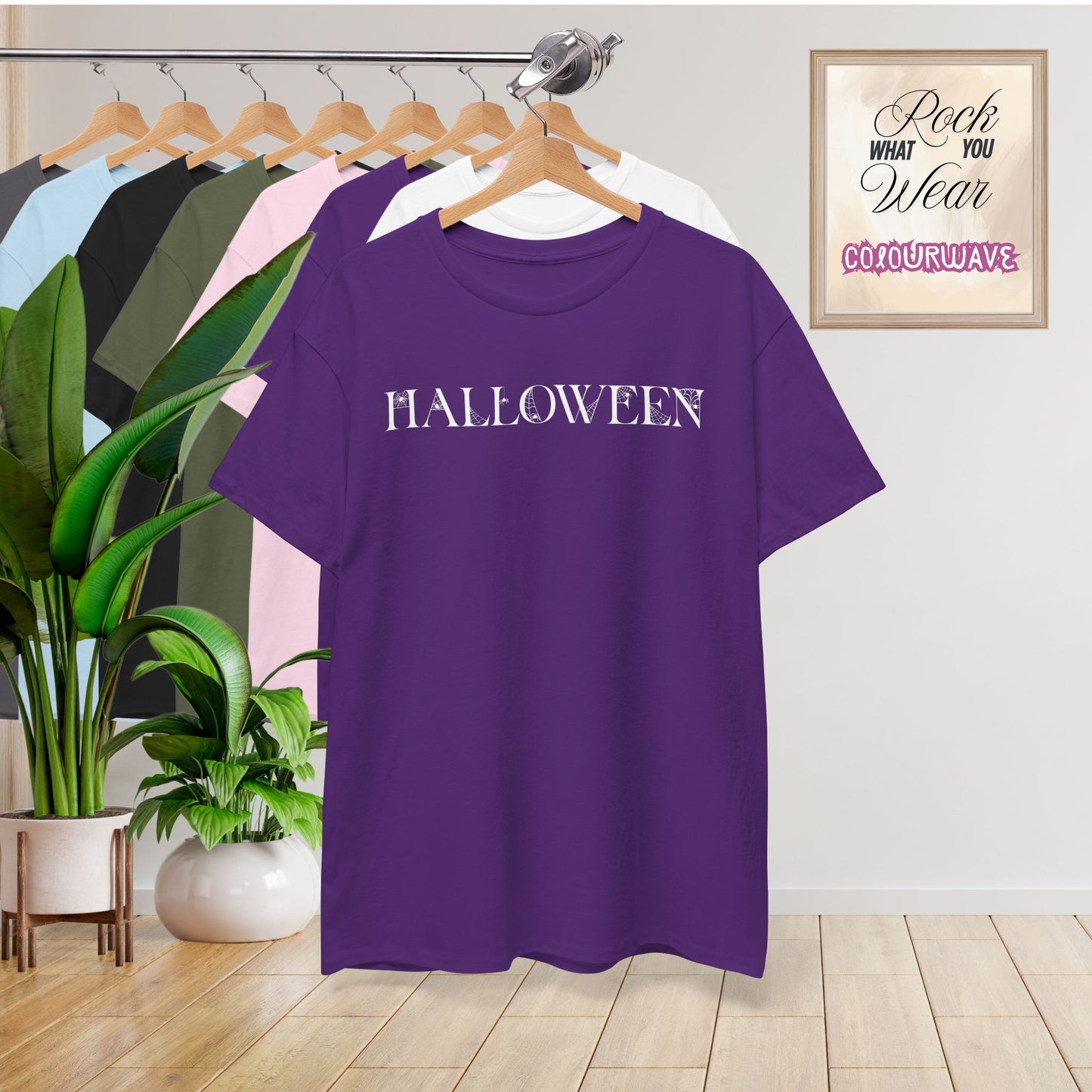 Halloween Spider Word Art White Unisex T Shirt