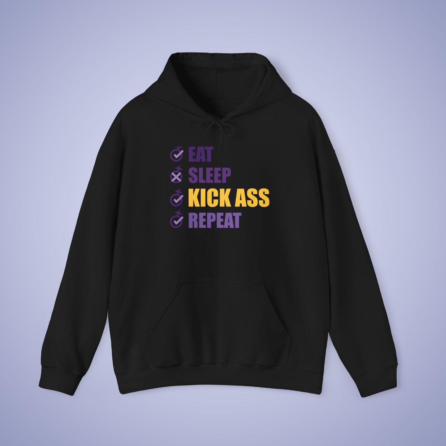 Eat Sleep Kick Ass Repeat Intl Womens Day Unisex Hoodie Sweatshirt