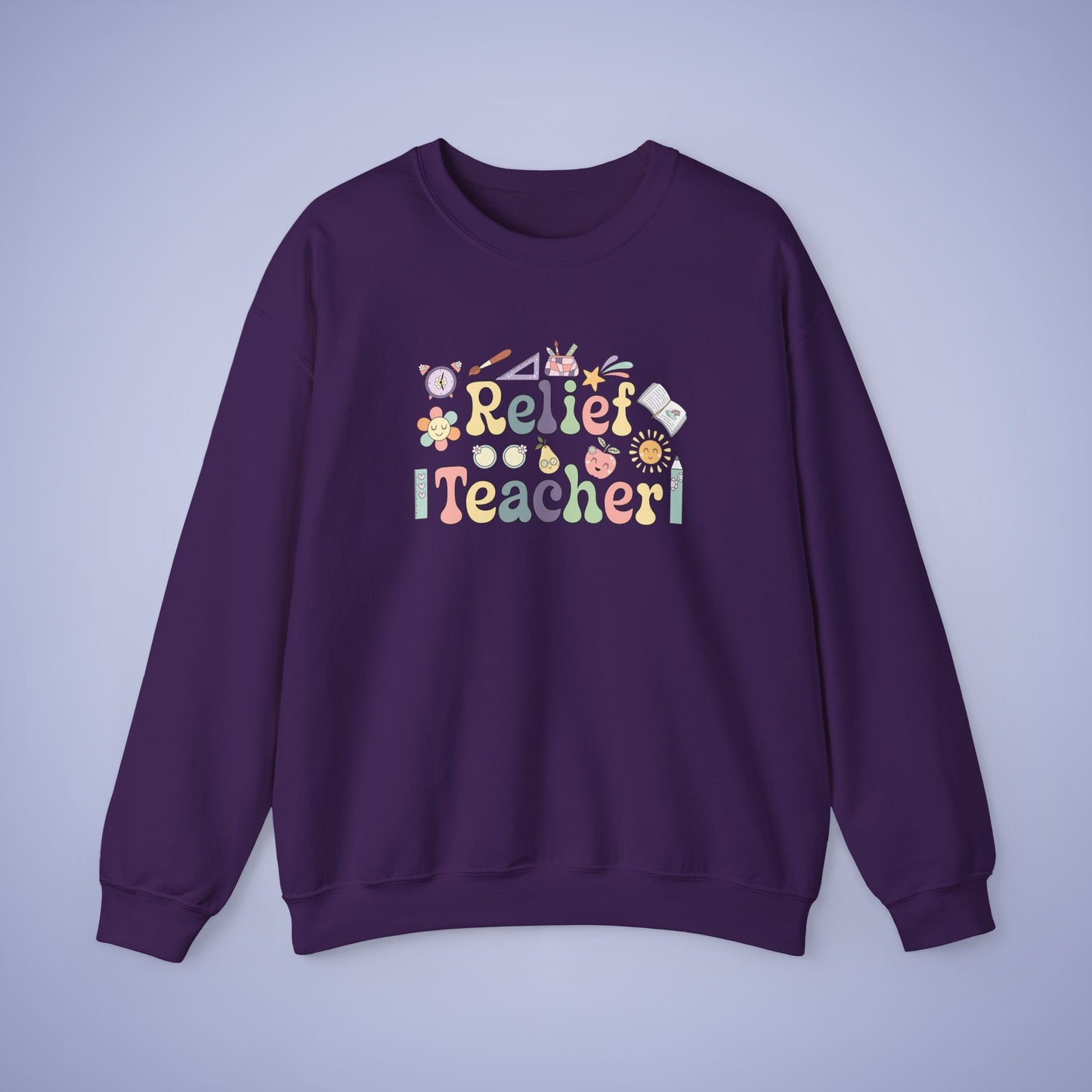 Relief Teacher Crewneck Sweatshirt Retro Unisex Back to School