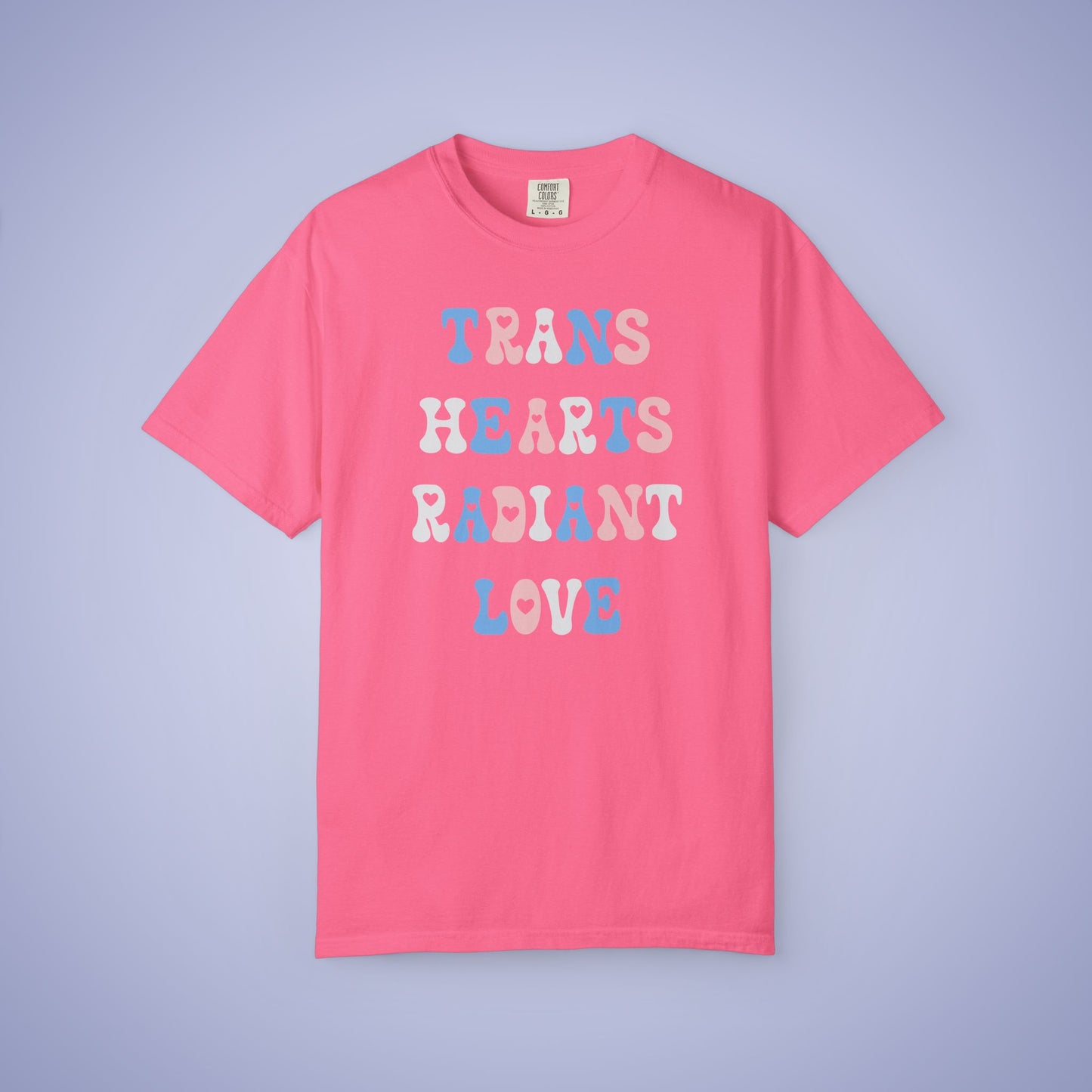 Trans Hearts Radiant Love Transexual LGBT Pride Month Comfort Colors T Shirt Unisex