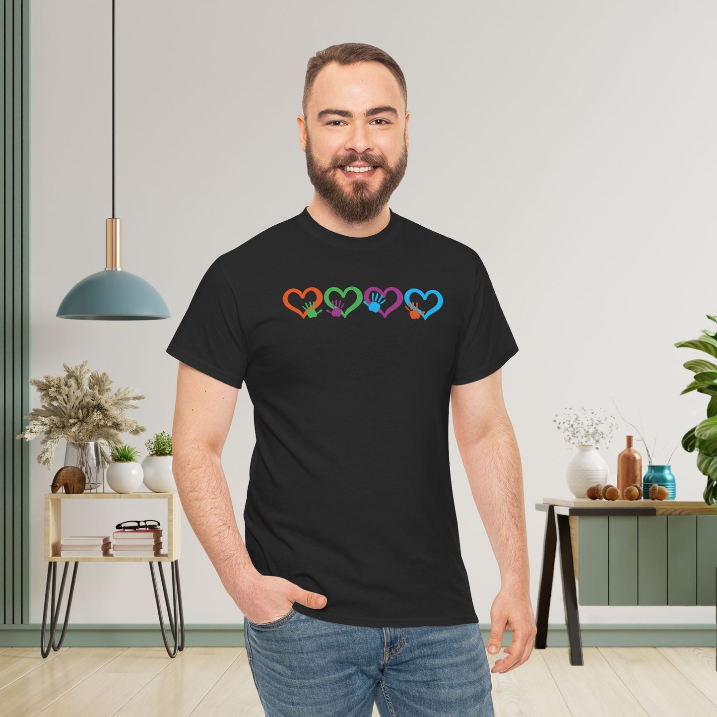 Hearts and Hands Graphic Unity Day Teachers T Shirt Unisex