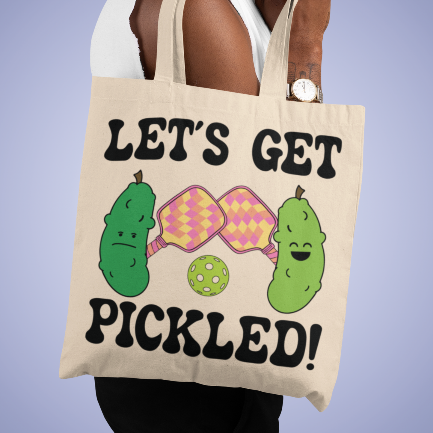 Let's Get Pickled Pickleball Tote Bag | Funny Pickle Lover Gift