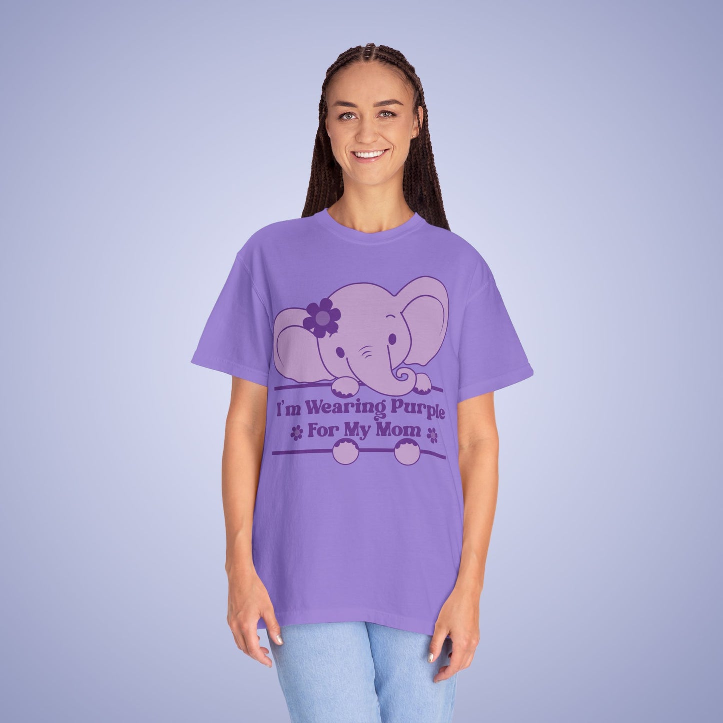 Im Wearing Purple for My Loved One Personalized Alzheimers Awareness Comfort Colors T Shirt Unisex