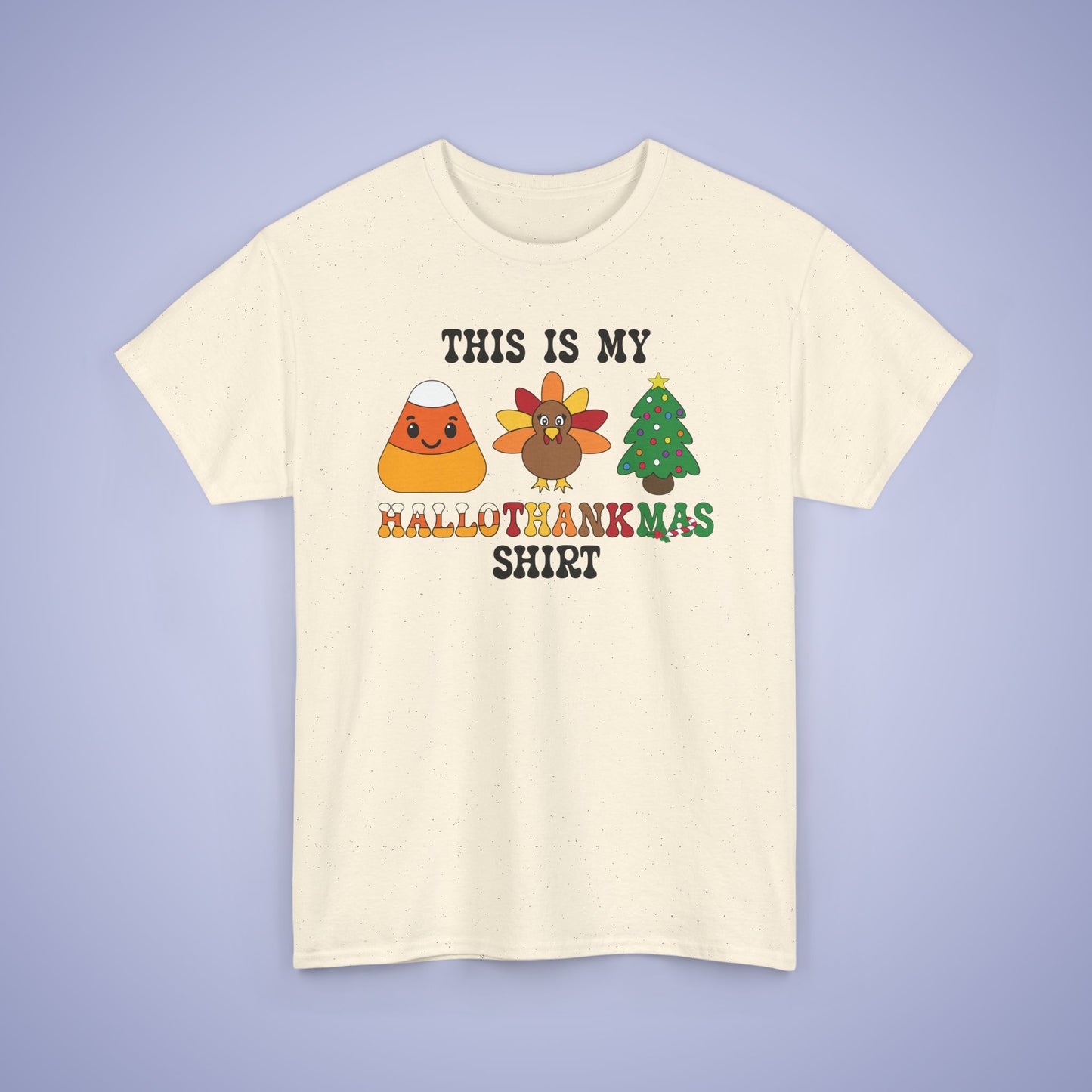 This is My HalloThankMas Shirt Candy Corn Halloween Thanksgiving Christmas Unisex T Shirt
