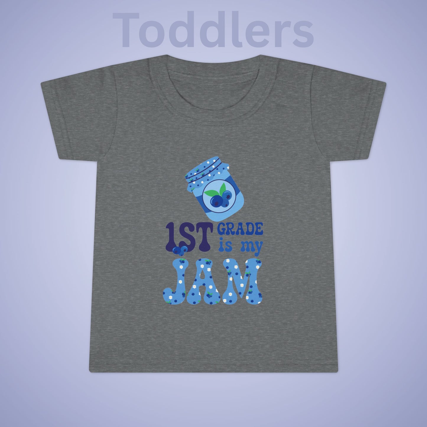 First Grade is my Jam Blueberry Kids Cotton T Shirt Back To School Toddler