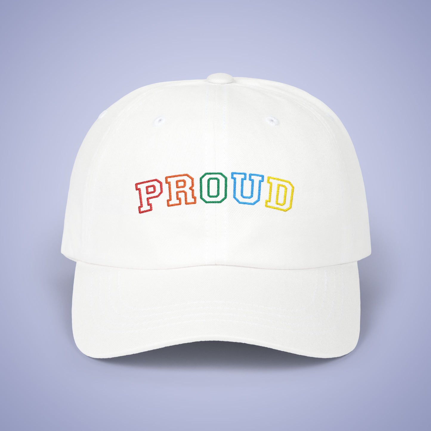 Proud Pride Month Embroidered Classic Dad Cap Unisex Coloured Embroidery