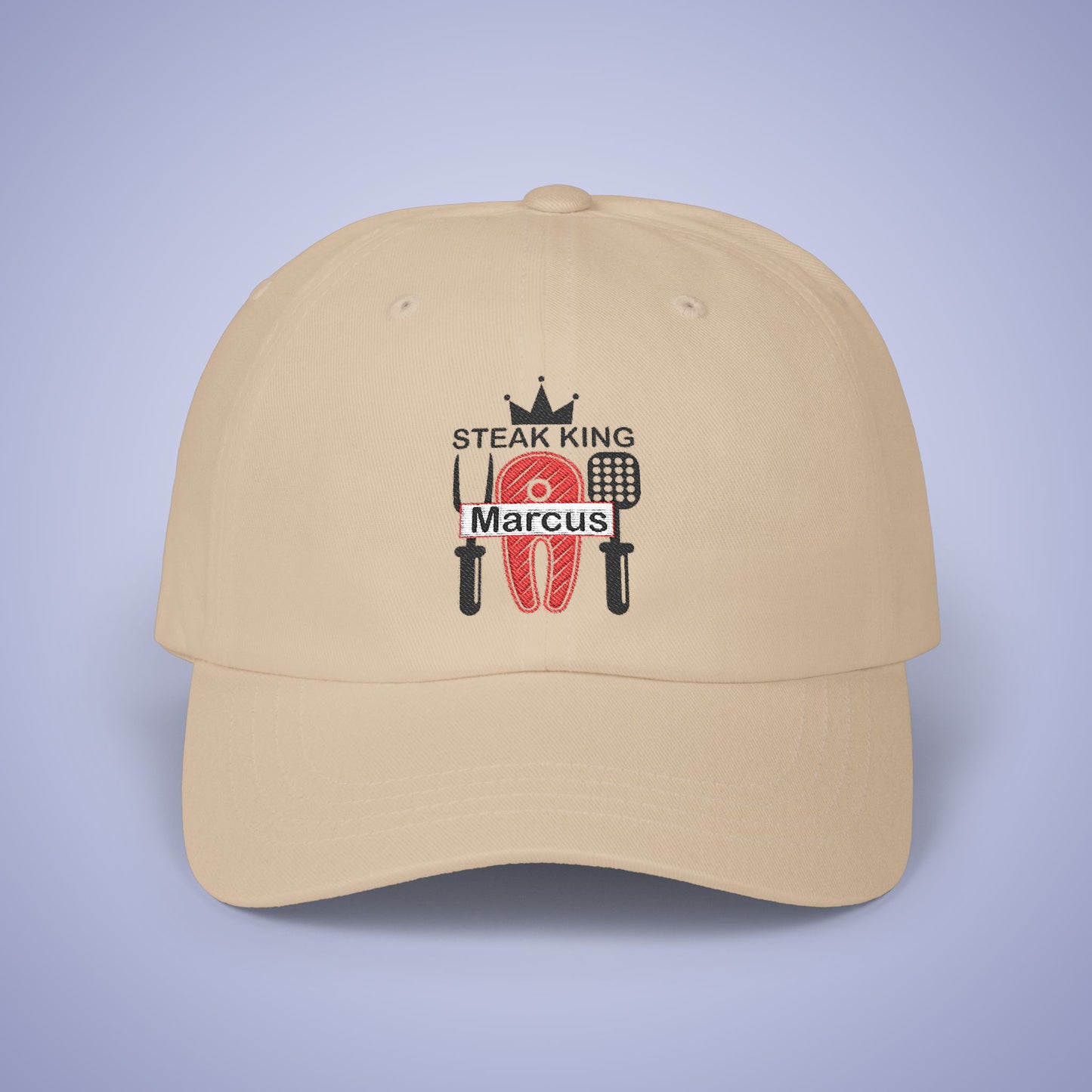 Steak King Personalized Grill Lover Embroidered Classic Dad Cap Unisex Black Embroidery Gift