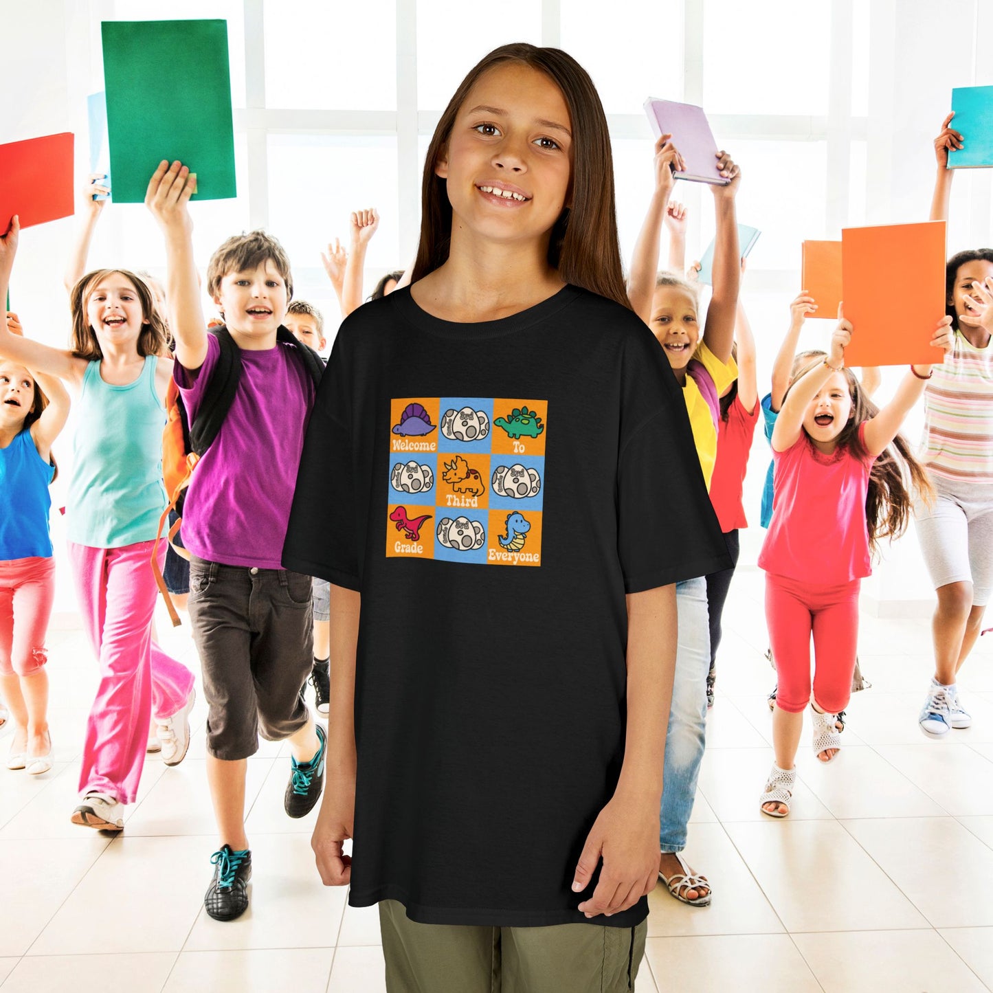 Third Grade Fun Dinosaurs Kids Cotton T Shirt Back To School Youth
