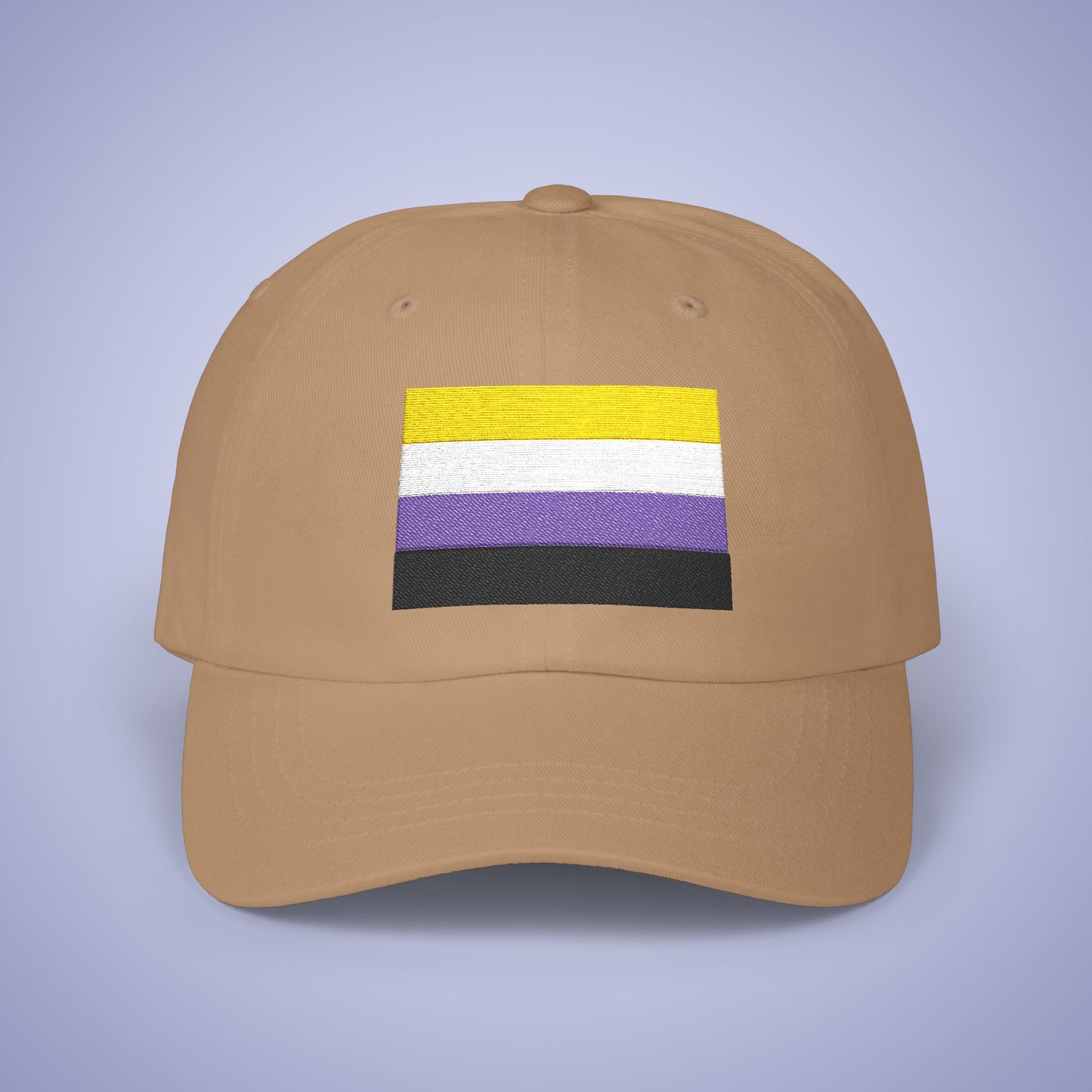 Non Binary Flag Pride Month Embroidered Classic Dad Cap Unisex Coloured Embroidery