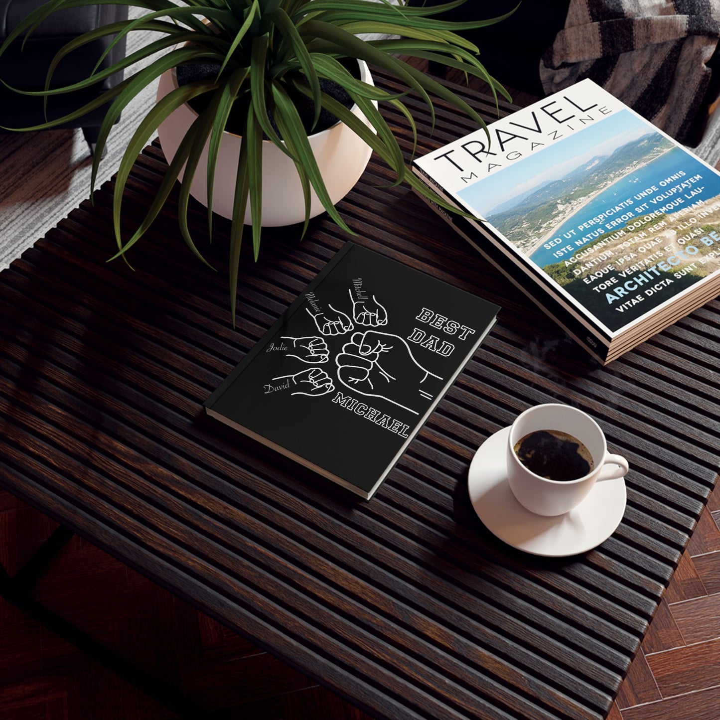 Personalized Name Best Dad Fathers Day Hard Backed Notebook