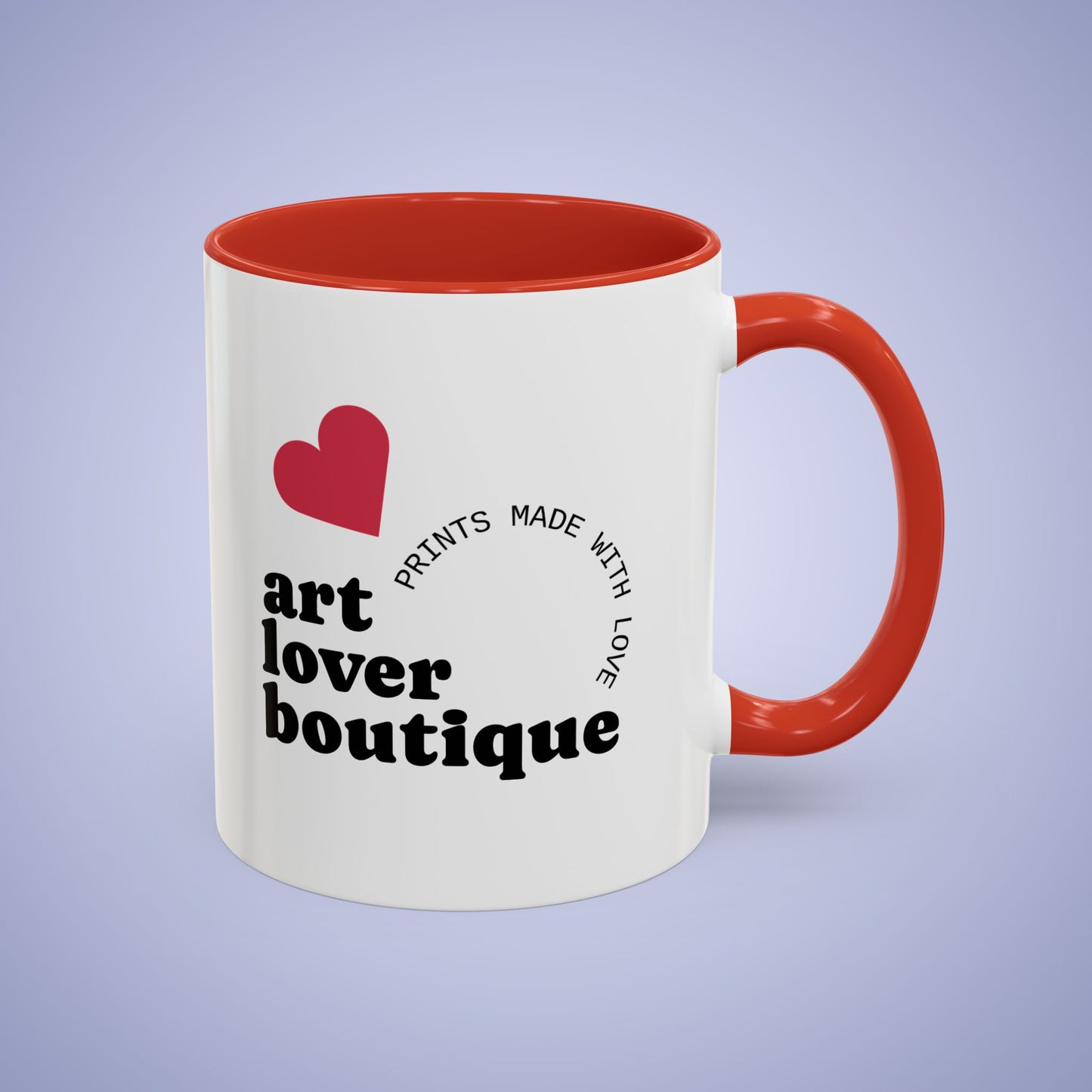 Personalized Coffee Mug - 11oz or 15oz Red Ceramic Accent