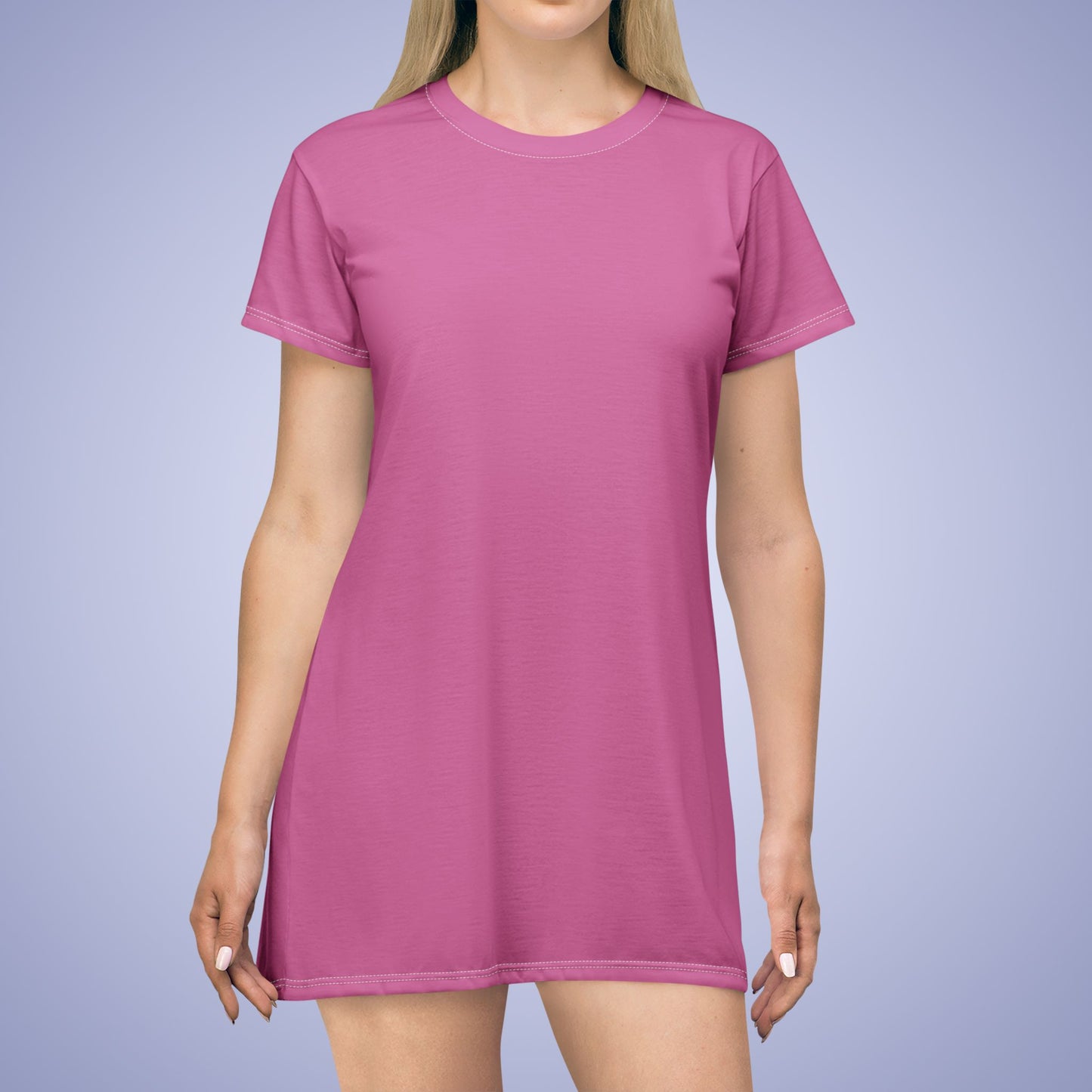Blank Pink Short Sleeve T Shirt Dress