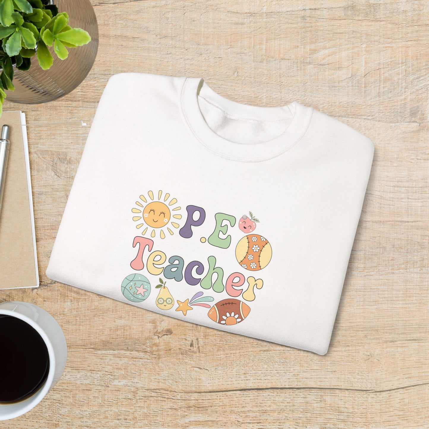 P.E Sports Teacher Crewneck Sweatshirt Retro Unisex Back to School