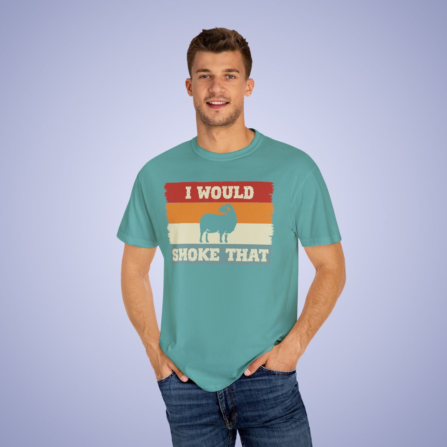 I Would Smoke That Lamb Meat Smoker Comfort Colors Mens T Shirt Fathers Day Gift