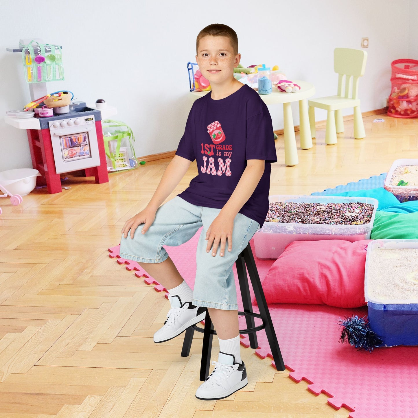 First Grade is my Jam Strawberry Kids Cotton T Shirt Back To School Youth