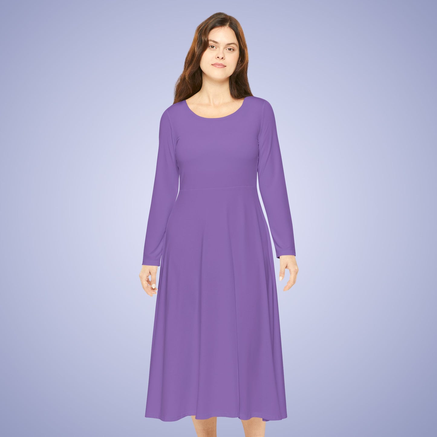 Women's Blank Purple Long Sleeve Dance Dress