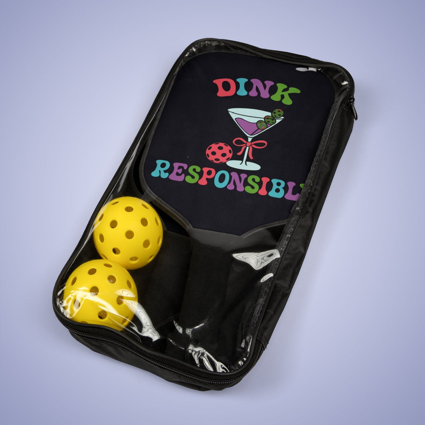Dink Responsibly Pickleball Paddle Set Funny Drinking Gift