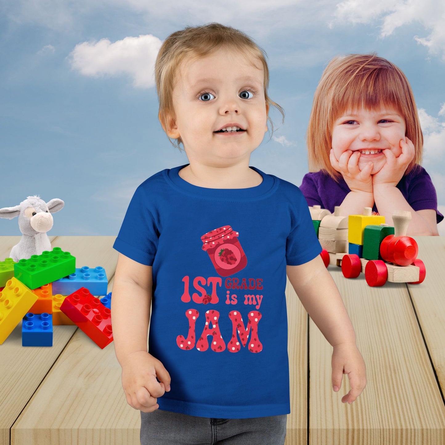 First Grade is my Jam Raspberry Kids Cotton T Shirt Back To School Toddler