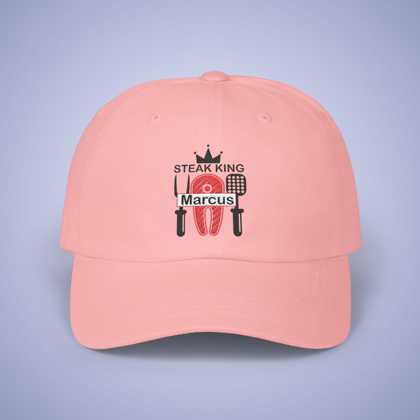 Steak King Personalized Grill Lover Embroidered Classic Dad Cap Unisex Black Embroidery Gift