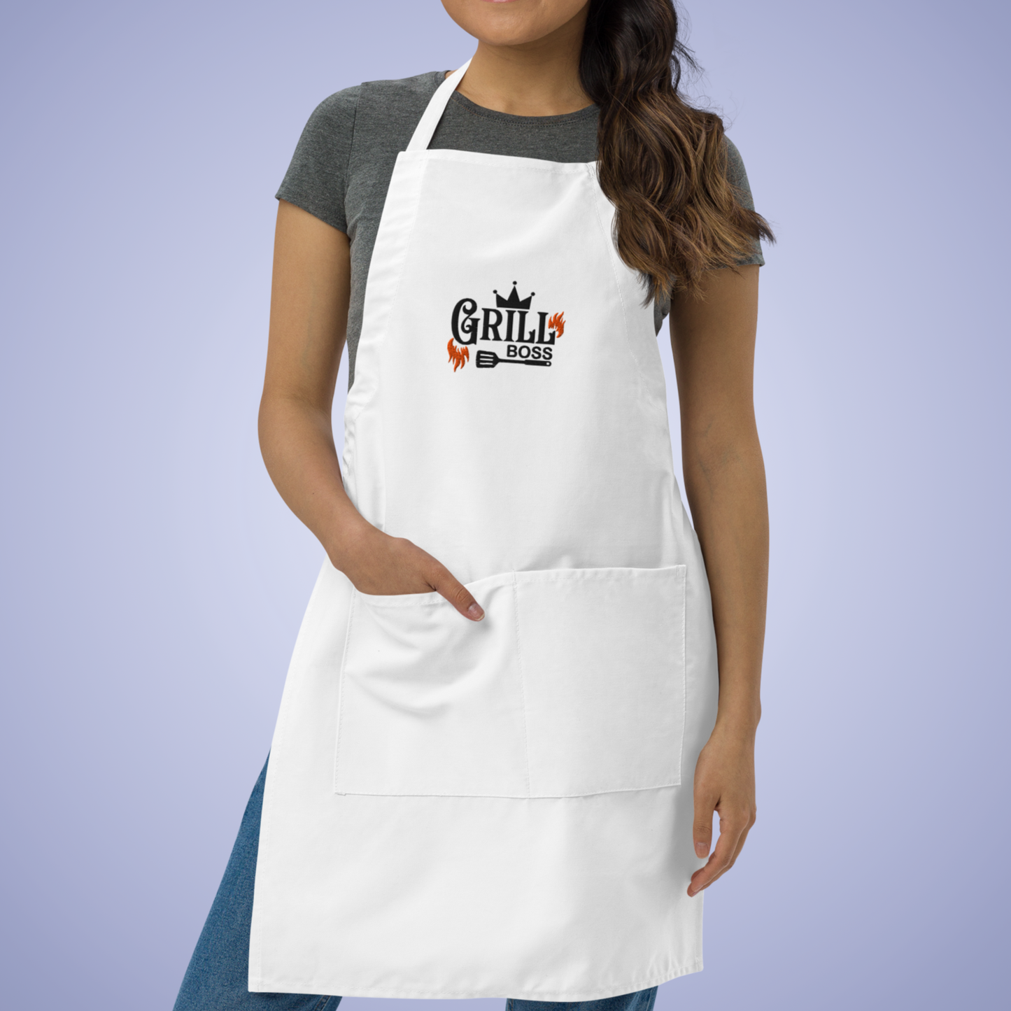 Grill Boss Funny Meat Smoker Gift Embroidered Apron