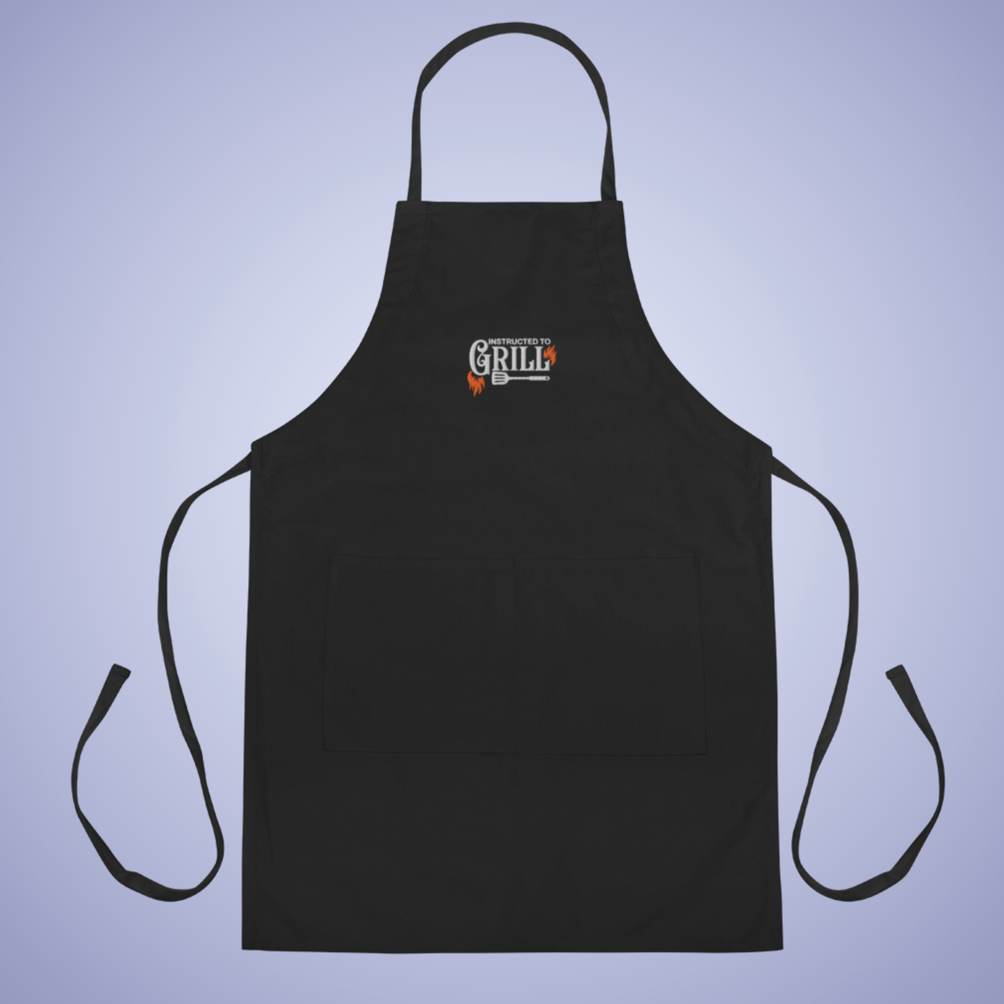 Instructed to Grill Funny Couple Gift Grilling Black Embroidered Apron