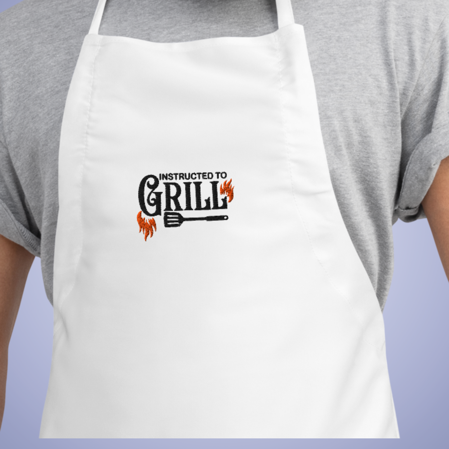 Instructed to Grill Funny Couple Gift Grilling Embroidered Apron