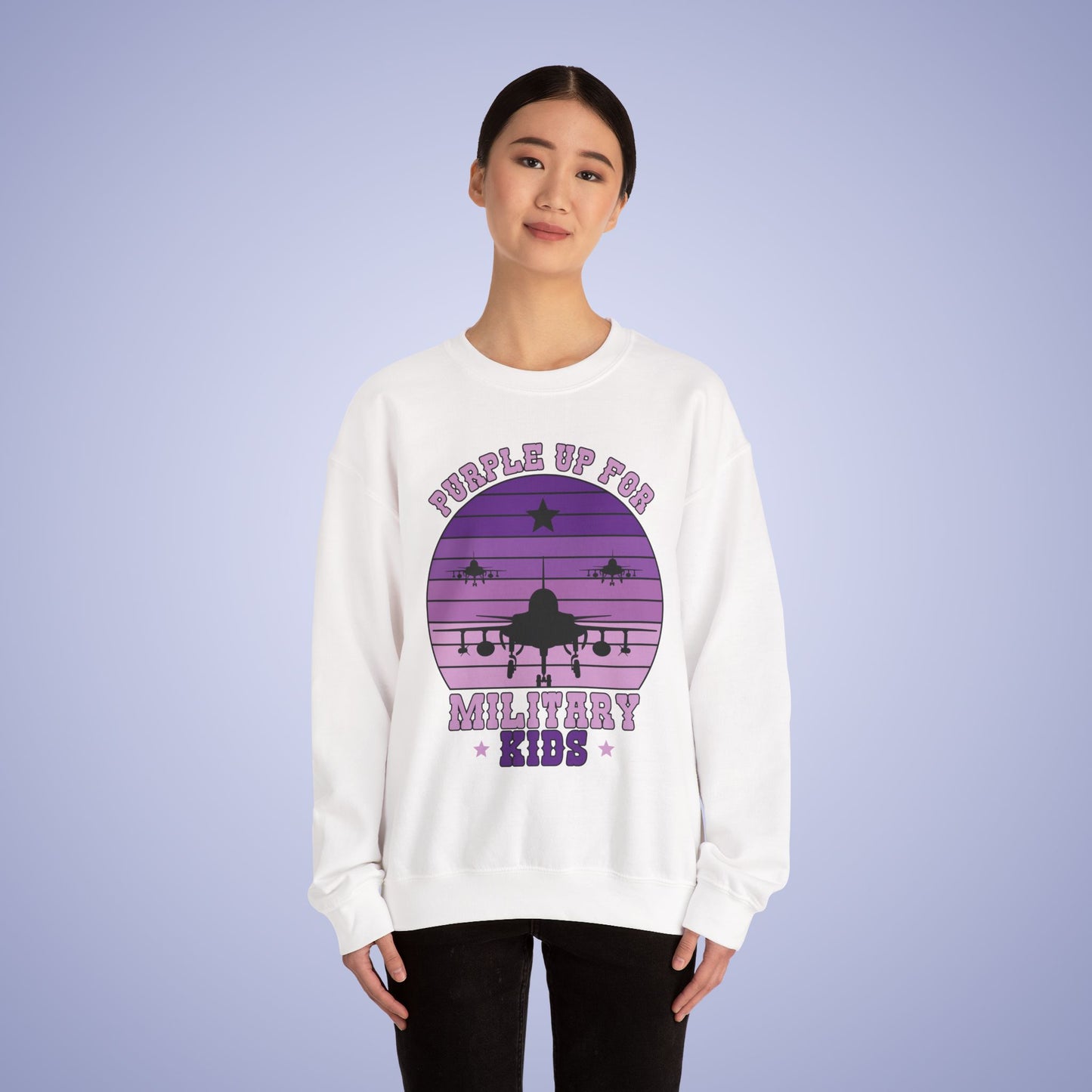 Military Brat Purple Up Unisex Crewneck Sweatshirt Military Child Month