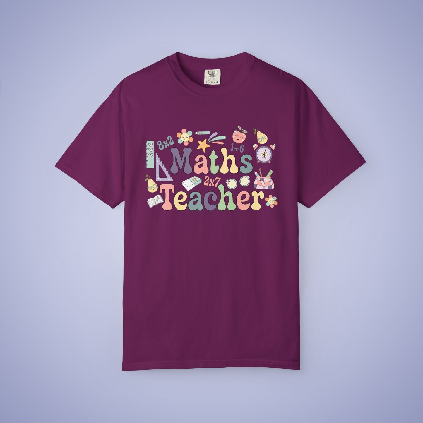 Maths Teacher T Shirt Retro Comfort Colors Unisex Back to School