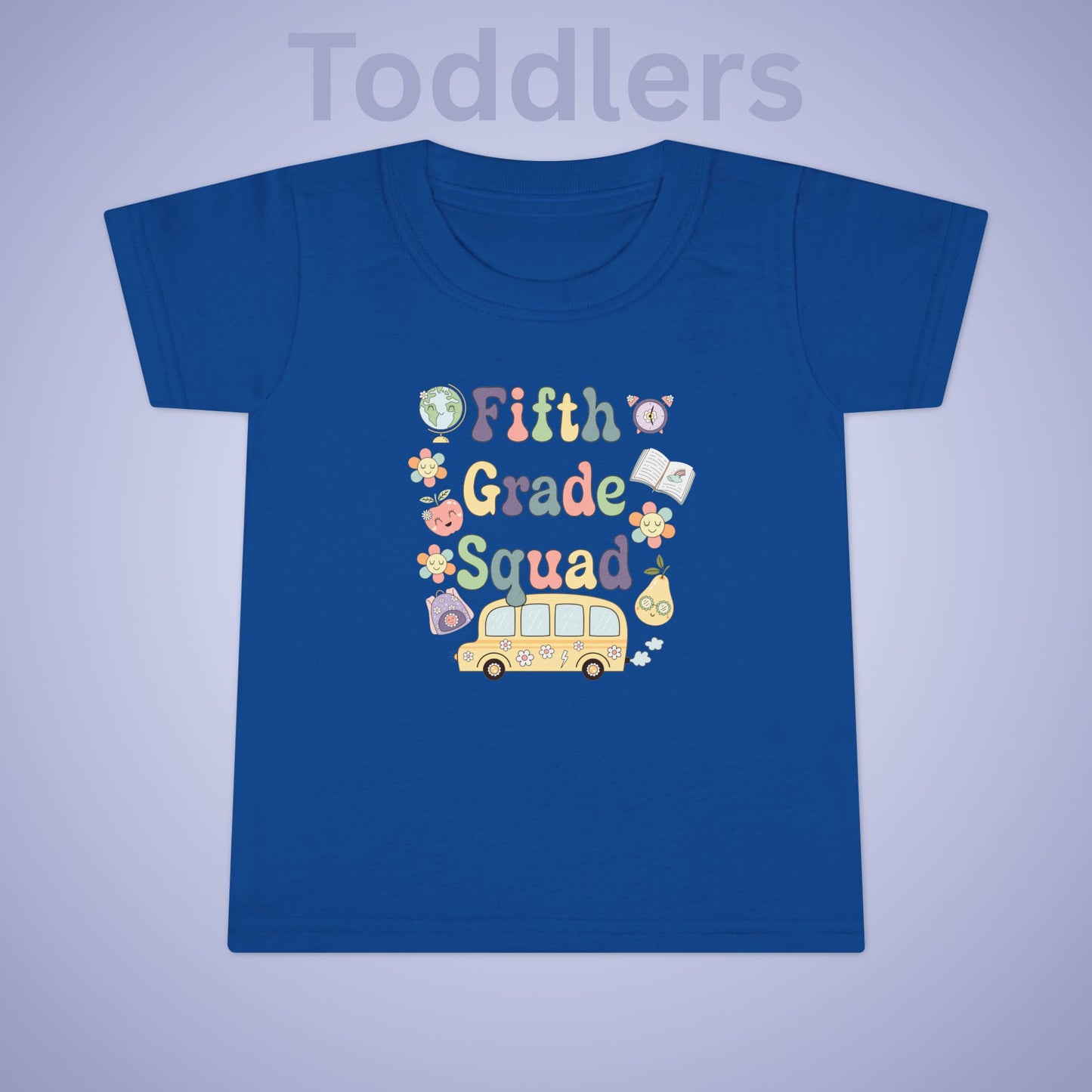 Fifth Grade Squad Retro Fun Kids Cotton T Shirt Back To School Toddler