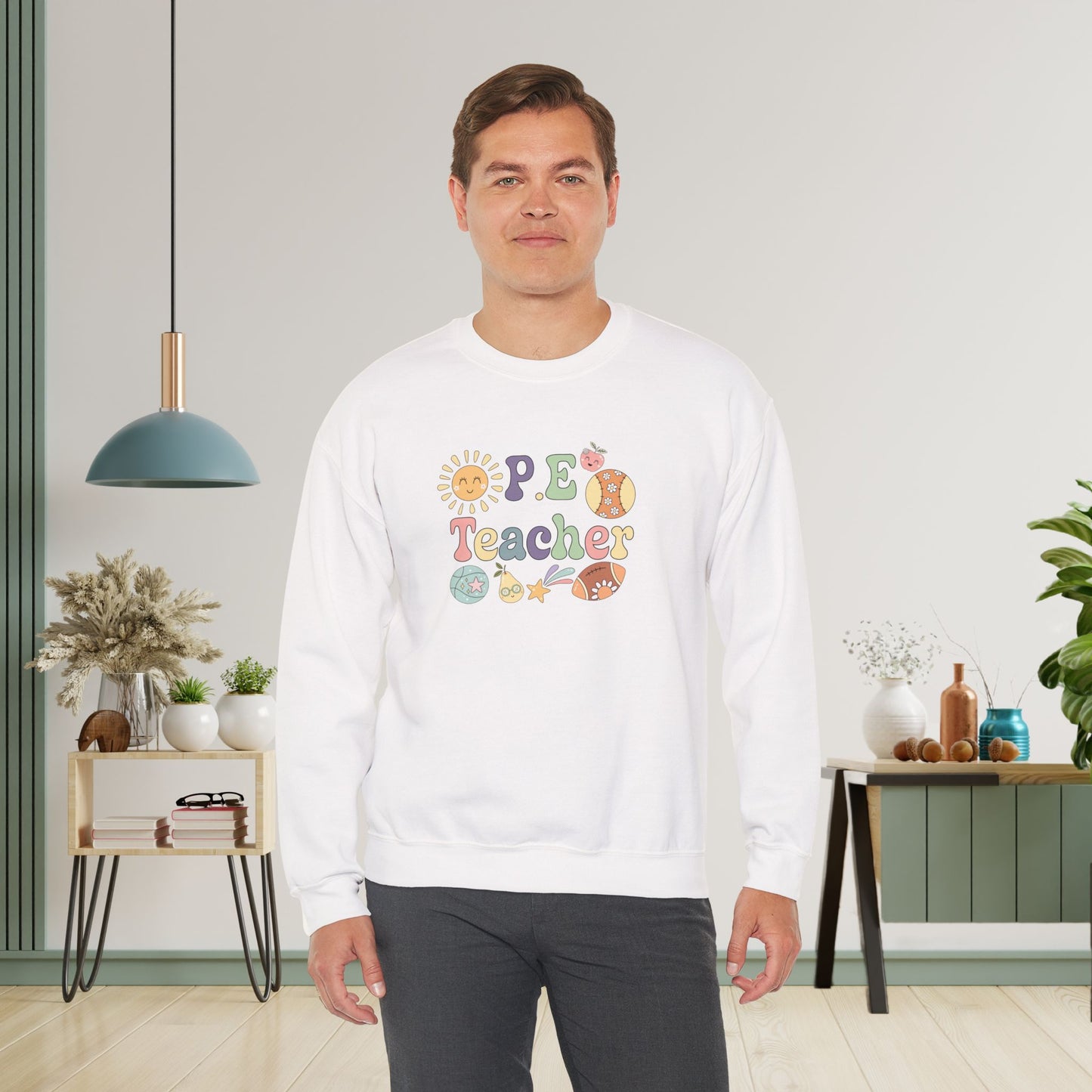 P.E Sports Teacher Crewneck Sweatshirt Retro Unisex Back to School
